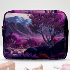 Landscape Painting Purple Tree Make Up Pouch (large) by Ndabl3x