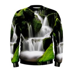 Waterfall Moss Korea Mountain Valley Green Forest Men s Sweatshirt