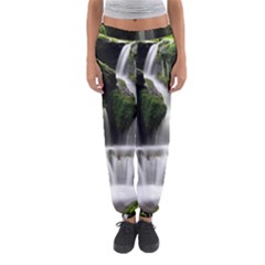 Waterfall Moss Korea Mountain Valley Green Forest Women s Jogger Sweatpants by Ndabl3x