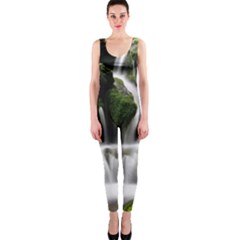 Waterfall Moss Korea Mountain Valley Green Forest One Piece Catsuit by Ndabl3x