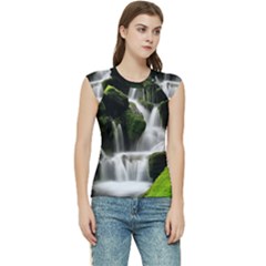 Waterfall Moss Korea Mountain Valley Green Forest Women s Raglan Cap Sleeve Tee by Ndabl3x