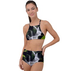 Waterfall Moss Korea Mountain Valley Green Forest High Waist Tankini Set by Ndabl3x