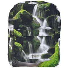 Waterfall Moss Korea Mountain Valley Green Forest Full Print Backpack by Ndabl3x