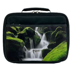 Waterfall Moss Korea Mountain Valley Green Forest Lunch Bag by Ndabl3x