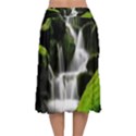 Waterfall Moss Korea Mountain Valley Green Forest Velvet Flared Midi Skirt View2