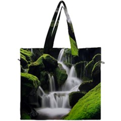 Waterfall Moss Korea Mountain Valley Green Forest Canvas Travel Bag