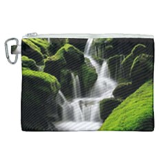 Waterfall Moss Korea Mountain Valley Green Forest Canvas Cosmetic Bag (xl) by Ndabl3x