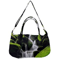 Waterfall Moss Korea Mountain Valley Green Forest Removable Strap Handbag by Ndabl3x