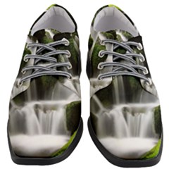 Waterfall Moss Korea Mountain Valley Green Forest Women Heeled Oxford Shoes by Ndabl3x