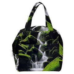 Waterfall Moss Korea Mountain Valley Green Forest Boxy Hand Bag by Ndabl3x