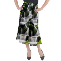 Waterfall Moss Korea Mountain Valley Green Forest Midi Mermaid Skirt by Ndabl3x