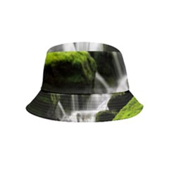 Waterfall Moss Korea Mountain Valley Green Forest Inside Out Bucket Hat (kids) by Ndabl3x