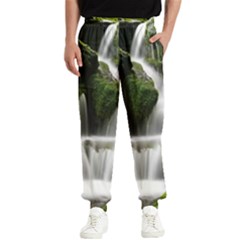 Waterfall Moss Korea Mountain Valley Green Forest Men s Elastic Waist Pants by Ndabl3x