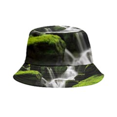 Waterfall Moss Korea Mountain Valley Green Forest Inside Out Bucket Hat by Ndabl3x