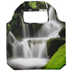 Waterfall Moss Korea Mountain Valley Green Forest Foldable Grocery Recycle Bag by Ndabl3x