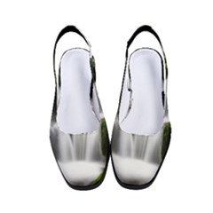 Waterfall Moss Korea Mountain Valley Green Forest Women s Classic Slingback Heels by Ndabl3x