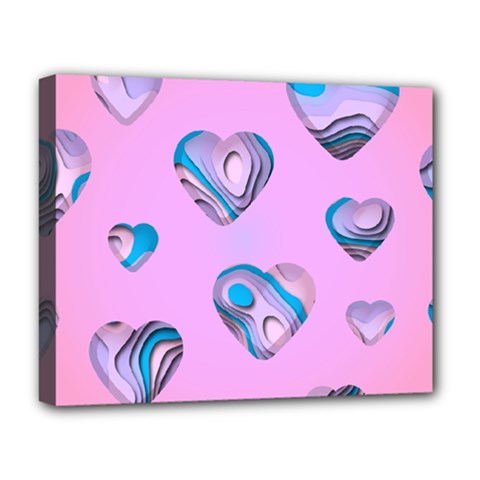 Hearts Pattern Love Deluxe Canvas 20  X 16  (stretched) by Ndabl3x