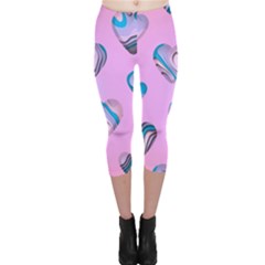 Hearts Pattern Love Capri Leggings 