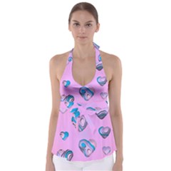 Hearts Pattern Love Babydoll Tankini Top