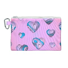 Hearts Pattern Love Canvas Cosmetic Bag (large) by Ndabl3x