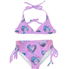 Hearts Pattern Love Kids  Classic Bikini Set by Ndabl3x