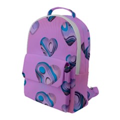 Hearts Pattern Love Flap Pocket Backpack (large)