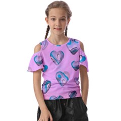 Hearts Pattern Love Kids  Butterfly Cutout Tee by Ndabl3x