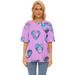 Hearts Pattern Love Oversized Basic Tee by Ndabl3x