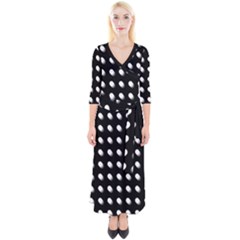 Background Dots Circles Graphic Quarter Sleeve Wrap Maxi Dress by Ndabl3x