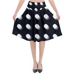 Background Dots Circles Graphic Flared Midi Skirt by Ndabl3x