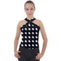 Background Dots Circles Graphic Cross Neck Velour Top View1