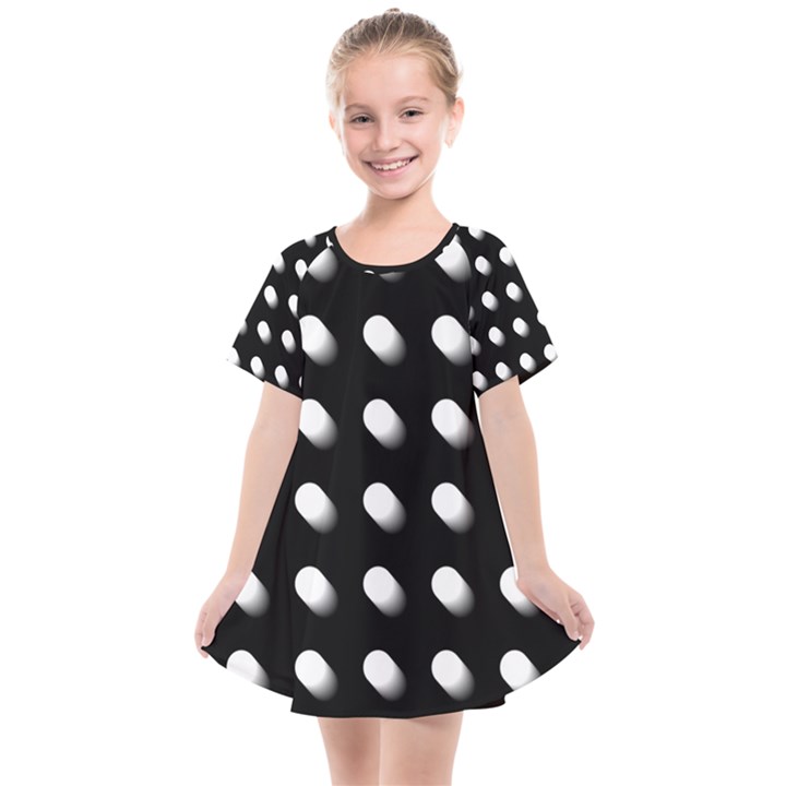 Background Dots Circles Graphic Kids  Smock Dress