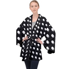 Background Dots Circles Graphic Long Sleeve Velvet Kimono  by Ndabl3x