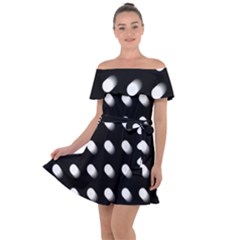 Background Dots Circles Graphic Off Shoulder Velour Dress by Ndabl3x