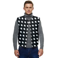 Background Dots Circles Graphic Men s Short Button Up Puffer Vest	