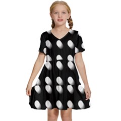 Background Dots Circles Graphic Kids  Short Sleeve Tiered Mini Dress by Ndabl3x