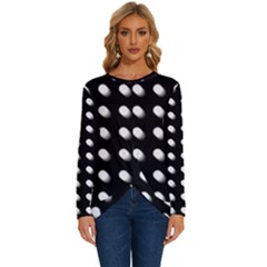 Background Dots Circles Graphic Long Sleeve Crew Neck Pullover Top by Ndabl3x