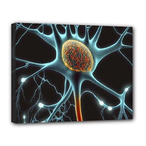 Organism Neon Science Canvas 14  X 11  (stretched) by Ndabl3x