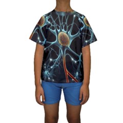 Organism Neon Science Kids  Short Sleeve Swimwear by Ndabl3x