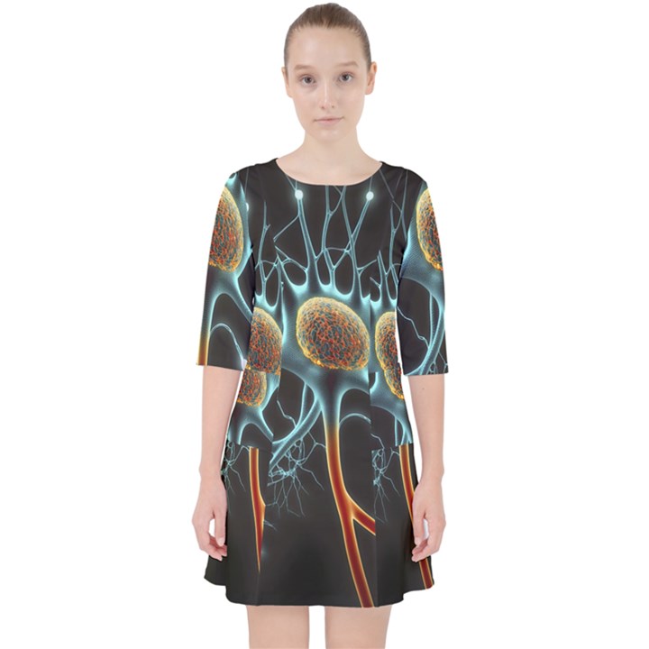 Organism Neon Science Quarter Sleeve Pocket Dress