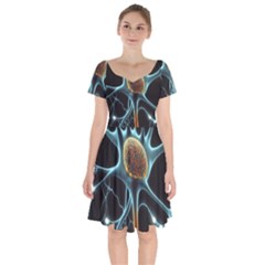 Organism Neon Science Short Sleeve Bardot Dress by Ndabl3x