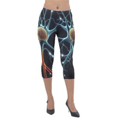 Organism Neon Science Lightweight Velour Capri Leggings  by Ndabl3x