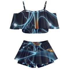 Organism Neon Science Kids  Off Shoulder Skirt Bikini by Ndabl3x