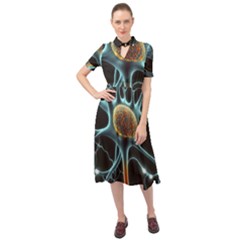 Organism Neon Science Keyhole Neckline Chiffon Dress by Ndabl3x