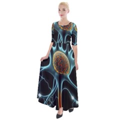 Organism Neon Science Half Sleeves Maxi Dress by Ndabl3x