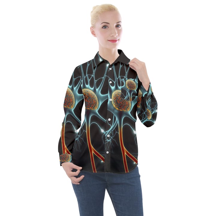 Organism Neon Science Women s Long Sleeve Pocket Shirt