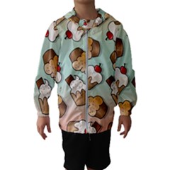 Cupcakes Cake Pie Pattern Kids  Hooded Windbreaker by Ndabl3x