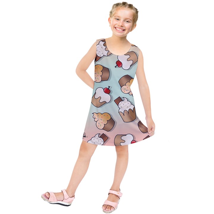 Cupcakes Cake Pie Pattern Kids  Tunic Dress