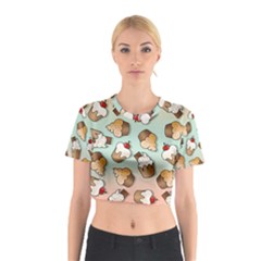 Cupcakes Cake Pie Pattern Cotton Crop Top by Ndabl3x