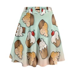 Cupcakes Cake Pie Pattern High Waist Skirt by Ndabl3x